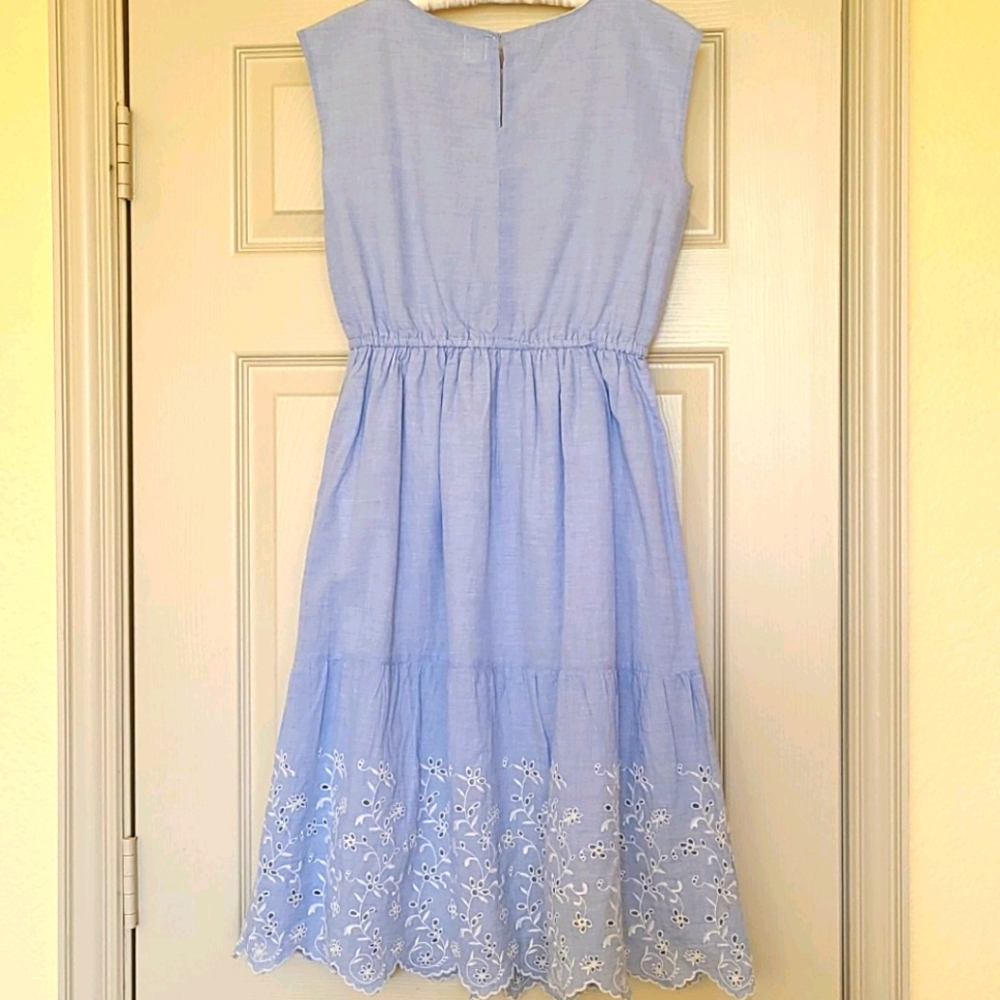GAP girls blue eyelet dress. Sleeveless.  Size L - Picture 5 of 5